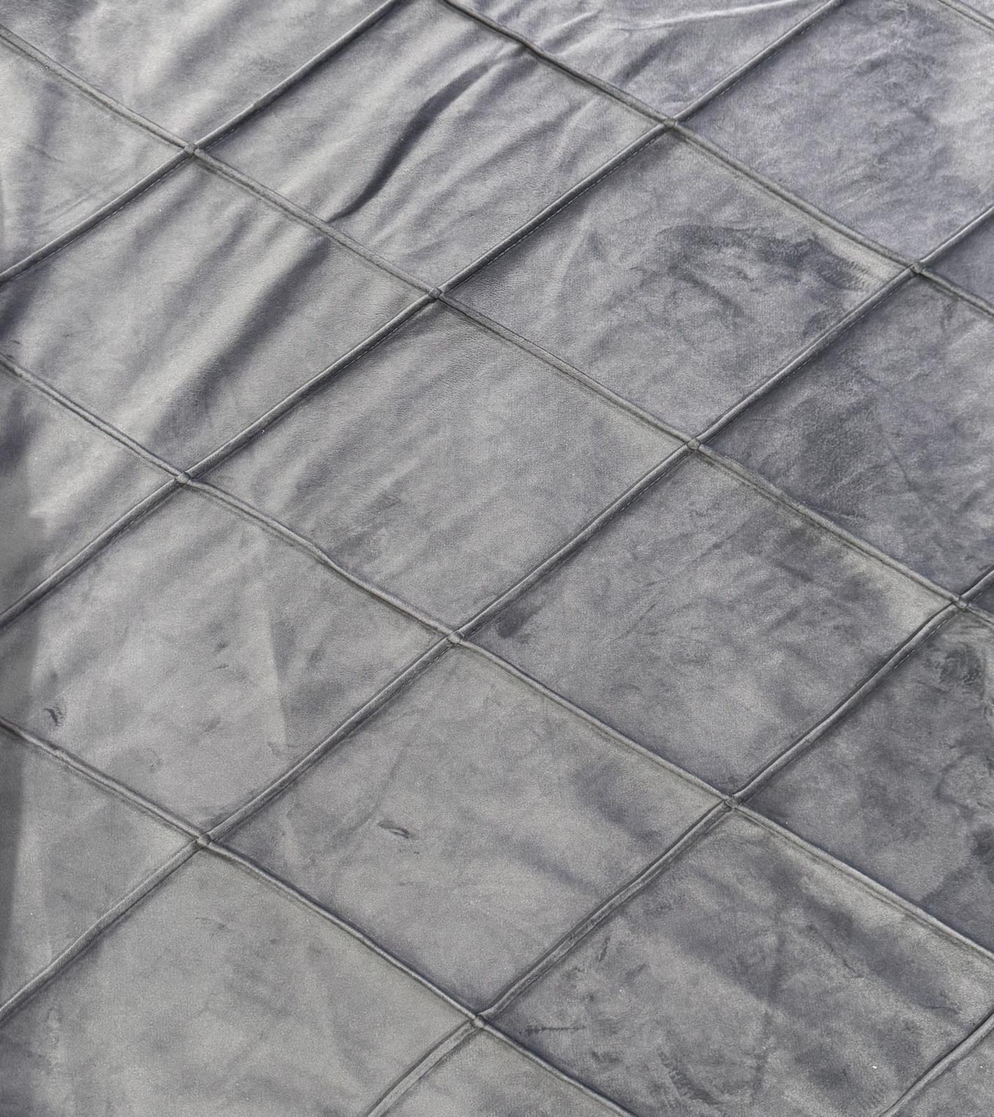 New Premium Soft Plush Velvet Steel Colour Quilted Upholstery Fabric Rolls